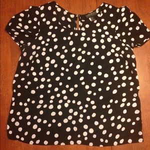 Black and White Forever21 Polka Dot Blouse XL